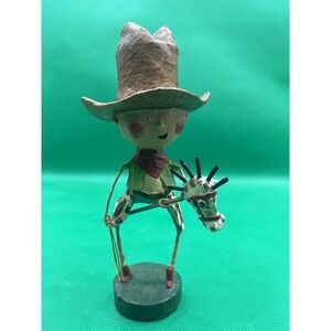 Lori Mitchell Getty‎ Up Lil' Cowboy HTF Hand Painted Folk Stick Horse Figurine